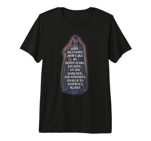 T-shirt Star Wars Dark Vador en coton doux pour fan de science-fiction et café