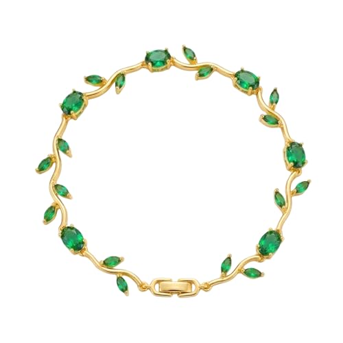 Image of 18K Gold Plated Stylish Chain Bracelet for Women & Girls | Trendy Unique Diamond Tennis Charm Link Tulip Everyday Instagram Viral Jewellery