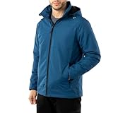 ALPHADVENTURE - Chubasquero impermeable y transpirable para Hombre con Forro micropolar y Capucha - Boslillos laterales con cremallera y puños elasticos - Color Azul - Talla XL