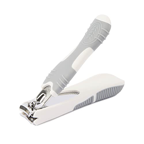 TRIM Simply Foot Toenail Clippers â Quality Steel Blades â Enlarged Opening â Nail Clippers for Thick Nails with Catcher Base â Easy to Use Foot Care Tool â Ideal for Men and Women â White