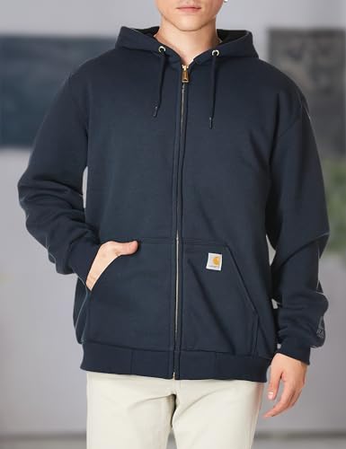 Image of Carhartt Men's Rain Defender Rutland Thermal Lined Hooded Zip Front Sweatshirt