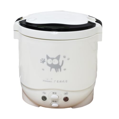 KCZZ 車載 炊飯器 12V ミニ(1L) 車中泊 炊飯器 簡単な操作 保温機能付き お手入れ簡単 (白)