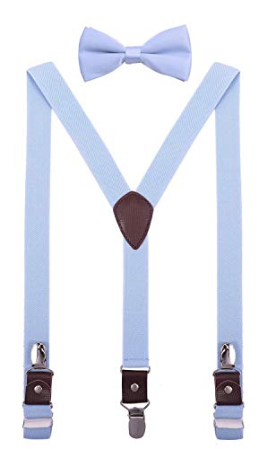 ORSKY Baby Boys' Bow Tie and Suspenders Set Adjustable Elastic 24" Blue