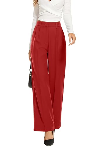 FUNYYZO Wide Leg Dress Pants for Women Work Slacks Business Casual Outfits