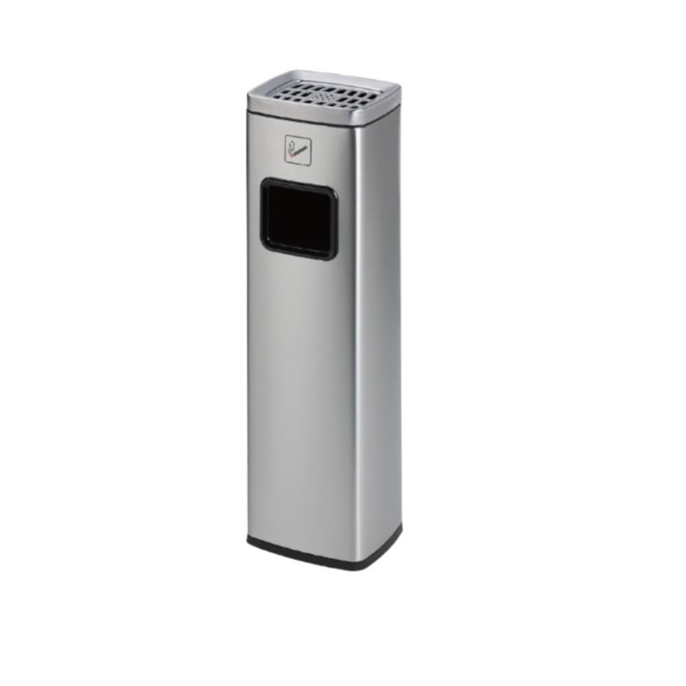 OWOHYG Ashtray Trash Can Smoking Area Ash Columns Lobby Stairway Extinguisher Vertical Stainless Steel Cigarette Butt Collection Trash Cans Outdoor Ashtrays For Cigarettes.Silver