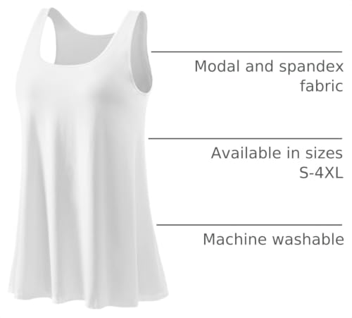 Image of Rosyline Tank Top for Women with Built in Bra Flowy Swing Undershirt Tank Tops S-4XL