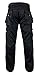 Men's Heavy Duty Cordura Work Pants with Utility Tool Pockets and Reinforced Knees Tactical Carpenter Safety Trousers Black W34-L34