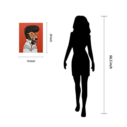 Empire Art Direct Pets Rock Elvis Presley Graphic Wrapped Dog Canvas Wall Art, 20" X 16" X 2", Ready To Hang, Vegas #TOP7