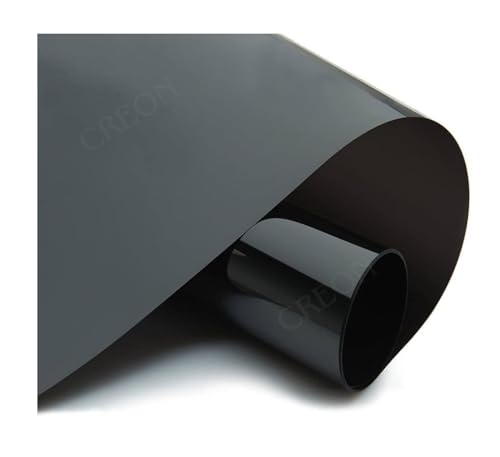 Image of CREON Window Black Sheet Vinyl Film for Privacy Home,Bathroom-Kitchen Window Glass Tint One Way Mirror Effect,Decorative Black Shine Glass Waterproof&Scratch Proof Window Film(20X55 in)-Self-Adhesive