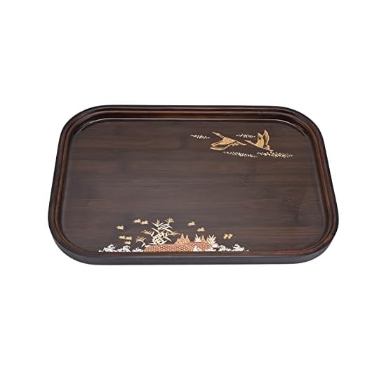 Bambu serveringsbricka, njut av livet Konstverk Enkel design Ny bambu tebricka för hemmet(Rundad fyrkant)