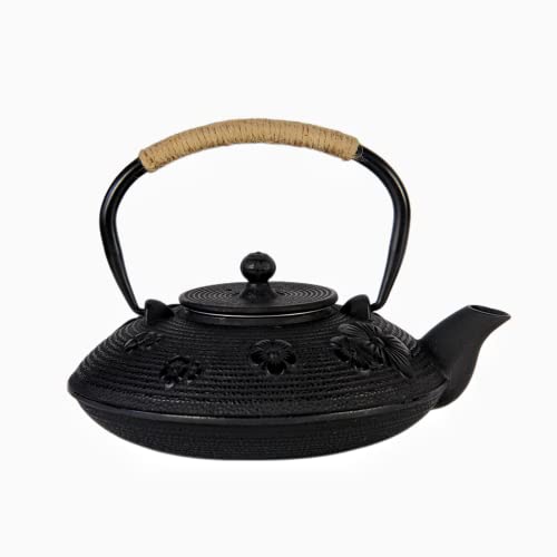 NICE FIVE 鉄瓶 南部鉄器 やかん ih 対応 直火可 南部鉄瓶 セット 鉄びん 鉄器 鋳物 やかん おしゃれ 茶道道具 鉄分補給 日本製 伝統工芸品 (I 800ML)