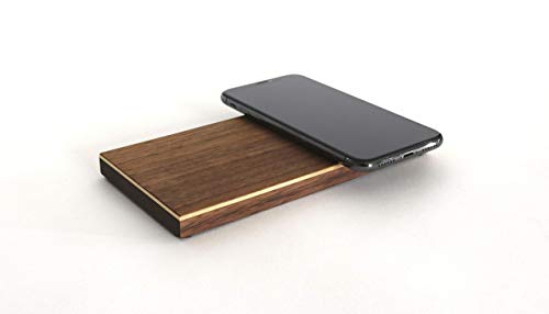 Dual Wireless Charger Holz, Duo Charging Pad aus Holz, Doppelte Ladestation zum auflegen, gleichzeitig 2 Geräte aufladen, schnelle induktive 10W Ladestation