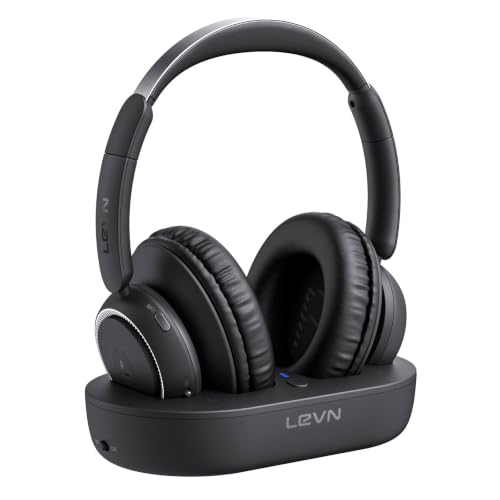 LEVN Wireless Headphones for TV Watching TV Headphones Wireless for Seniors with Transmitter Charging Base Hearing-impaired No Audio Delay Blutooth 5.2 Plug and Play Gifts for Elderly