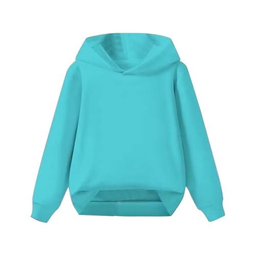 Kids Back To School Clothes Blank Hoodie for Girls Boys Cute Hooded Sweatshirt Fall Casual Solid Plain Sweatshirts with Hood Preppy Fashion Pullover Tops Long Sleeve 2025 Loose Fit Shirts Blue