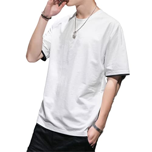 T-shirt manches courtes homme uni coton col rond basique