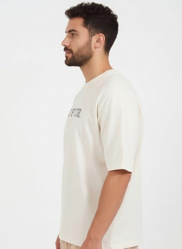 Image of FYLTR Men's Relaxed Fit Oversized T-Shirt | Cotton Blend | Round Neck and Half Sleeves Casual T-Shirt | Comfortable Summer Wear