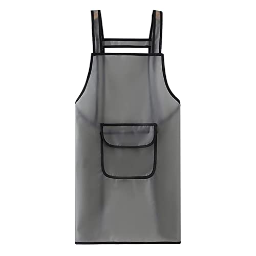 MAKINGTEC Cooking Apron with Large Pockets, TPU Waterdrop Resistant Apron Cooking Kitchen BBQ Apron Water Resistant Kitchen Apron Large Pocket Apron for Women Men Chef Sublimation Blanks Black