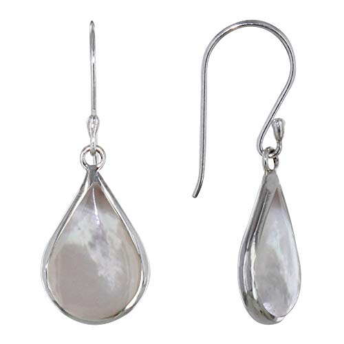 LES POULETTES BIJOUX - Sterling Silber Ohrringe Kleiner Tropfen Elfenbein Perlmutt Cover