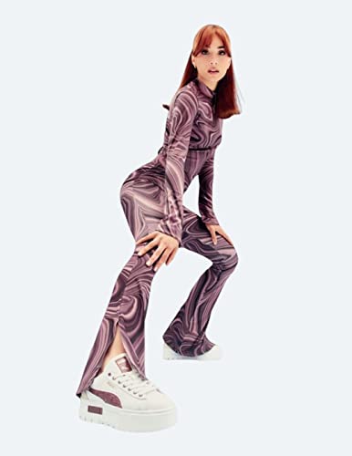 pantalón puma x Aitana Acampanado Granate de Mujer. S