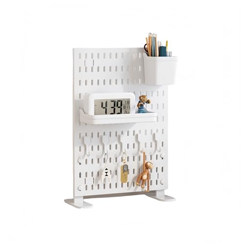 JOOHY 有孔ボード 卓上ボード ペグボード 卓上収納 デスクボード 面収納 サンワダイレクト パンチングボード おしゃれ バスルーム工具収納 DIY 文房具 オフィス 飾りつけ 見せる収納 書斎 子供室 寝室 ホワイト:スタンド式(1)30X40cm