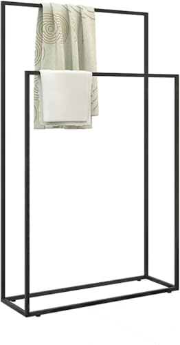 CucCe Ka2345 Freistehender Handtuchständer Schwarz 2 Ebenen