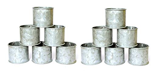 Kaizen Casa Galvanized Design Rustic Style Metal Napkin Ring for Dinning Table Parties