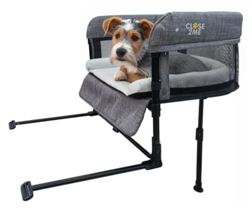 Englacha Close2me Bedside Pet Bed for Cats and Dogs, Elevated Dog Bassinet with Sides, Puppy Crib