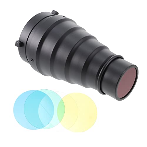 Kit de accesorios para flash con tubo rejilla y filtros de color fotográficos