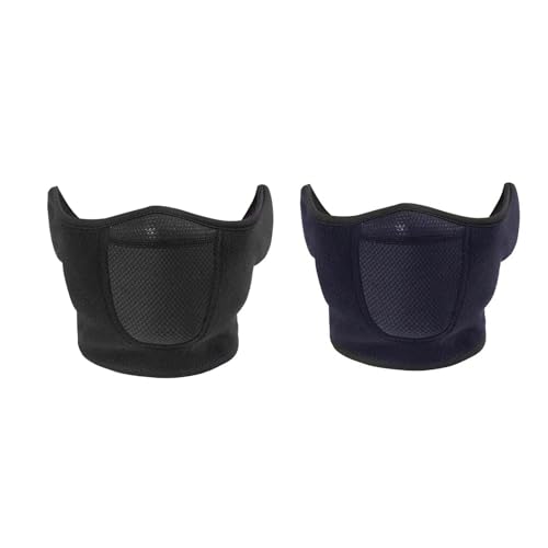 QKURT 2Pcs Winter Half Face Masks, Adjustable Windproof Half Balaclava Men Women Windproof Mask Skiing Snowboarding Motorcycling Running Balaclava Outdoor Sports Masks Breathable Thermal Mask