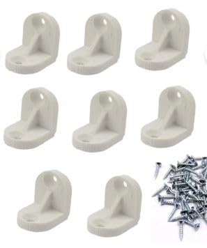 Plastik Köşebent, L Şekilli, Beyaz, Mobilya ve Duvar Montajı için, 2 x 2 cm, 4 mm Kalınlık, 8 Adet, Raf ve Dolap Sabitleme,