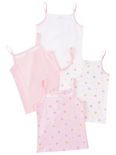 Jhaoyu Kids Girls 4 Pack Cami Tops Undershirt Sleeveless Dance Tank Top Spaghetti Strap Camisole Vest2