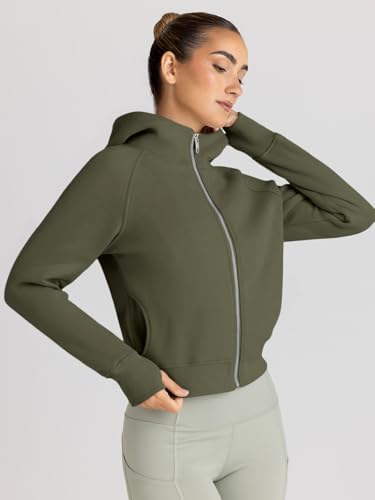 Image of Trendy Queen Womens Zip Up Hoodies Cropped Jackets Fall Clothes 2026