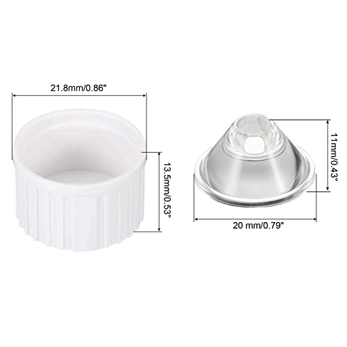 Image of PATIKIL 20mm LED Lens 45 Degree with Plastic Holder, 8 Set Acrylic Optical Lenses for 1W 3W High Power LED Light, White /Transparent