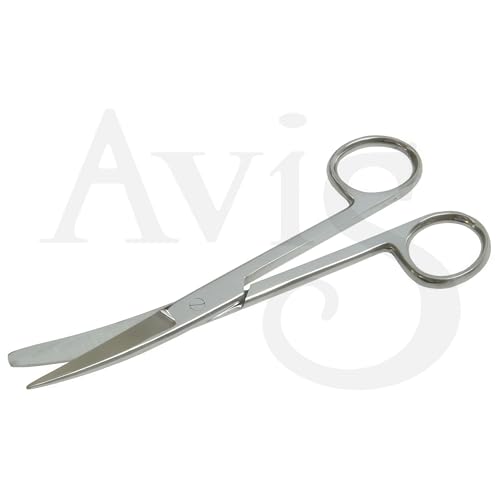 Image of AVIS Dressing Surgical Scissors Curved - Premium Stainless Steel Grade 410 Medical Shears with Blunt /Blunt Tips for Cutting Dressings, Sutures, and Bandages in Medical Procedures (8 inch CVD)