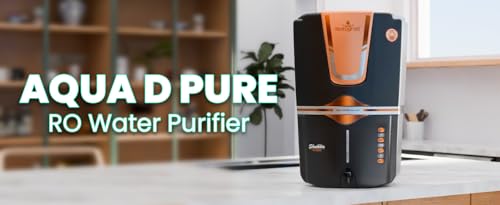 Image of AQUA D PURE Bio Copper Zinc Alkaline Ro Water Purifer with UV, UF, TDS Adjuster Purification Technology, 12 Litre, Black Gold, Suitable for All Type of Water Supply