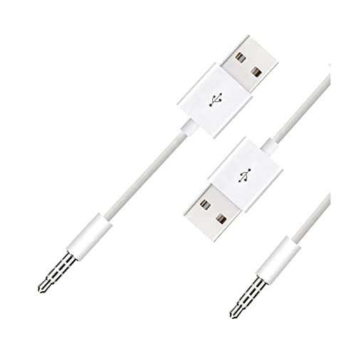 Câble pour iPod Shuffle, prise jack 3,5 mm vers chargeur USB + câble de rechange de synchronisation de données compatible avec iPod Shuffle 3e 4e 5e 6e...