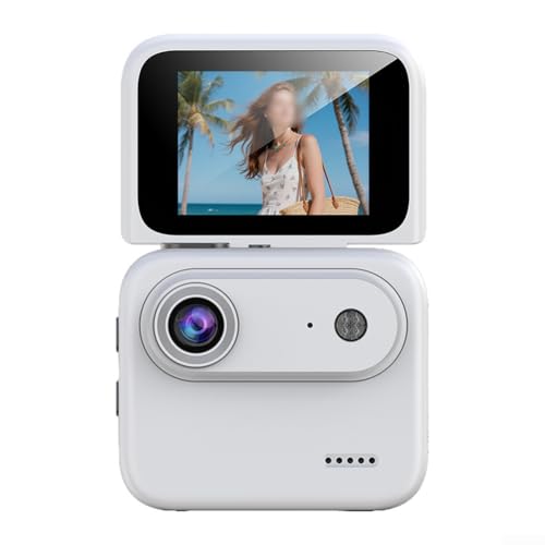 Aprilsunnyzone Cámara de acción 4K para exteriores con pantalla abatible y rendimiento fiable para actividades de ciclismo, senderismo y senderismo (blanco)