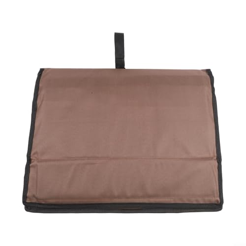 Bolsa de almacenamiento plegable de tela Oxford 600D con asas para carritos delanteros y traseros al aire libre, organizador de bolsillo resistente al desgarro para senderismo, playa, jardín, beige