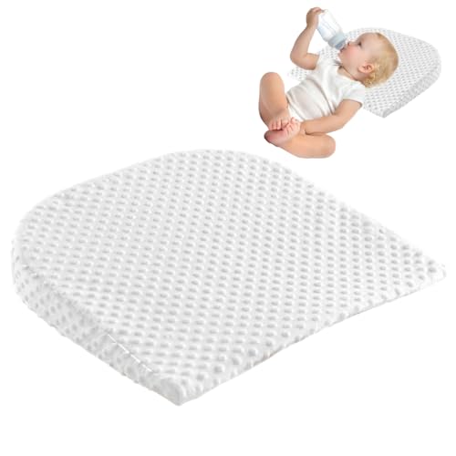Almohada de cuña para bebé, pendiente de 15°, suave y cómoda almohada de reflujo ácido para bebé con funda extraíble y cremallera invisible para alimentación con biberón, dormir, lactancia materna, d