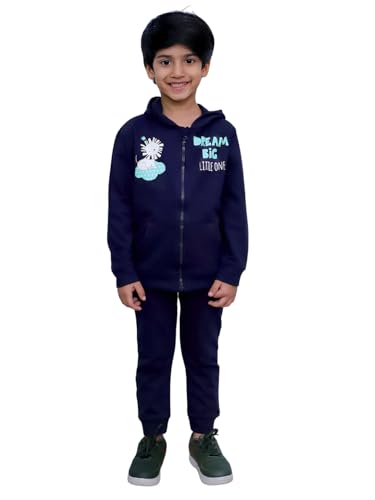 Image of The Mom Store Kids Sweatshirt With Joggers Set| Cotton With French Terry | Cute Prints | Warm | For Boys & Girls | Trendy Winter Sets For Kids | Hoodie And Sweatpant Set