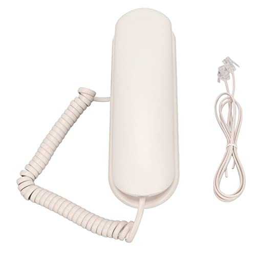 Teléfono fijo con cable para pared, botones grandes blancos miniatura 7