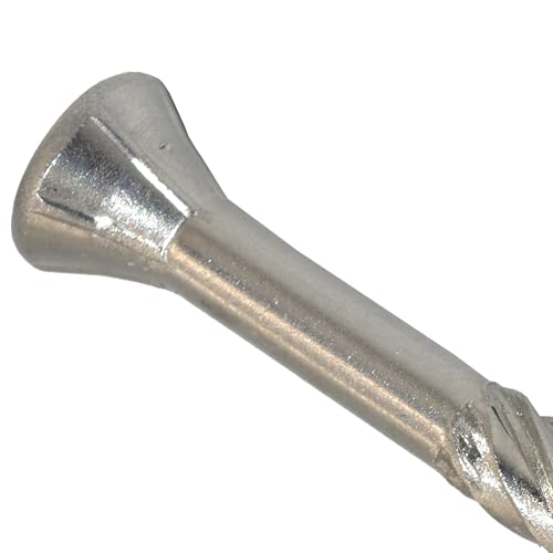 TCO Terrassenschrauben Edelstahl A2 5x50mm 100 Stück - Holzschrauben mit Cut-Spitze, Schneidkerbe & T25 Bit - Universalschrauben für Terrassendielen, Gartenhäuser und Außenbereich (Terrassenbau)