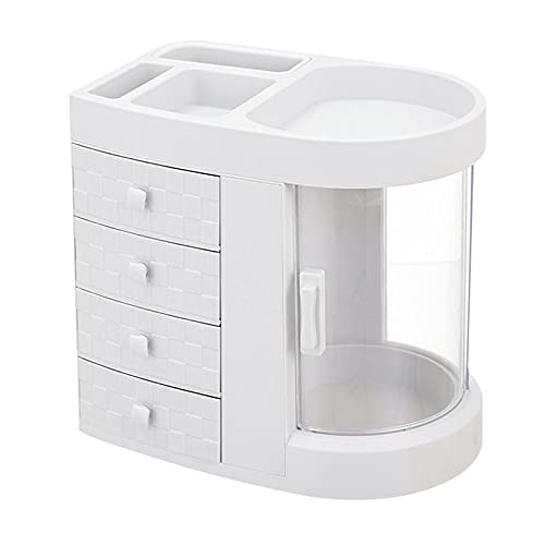 Make up Organizer Große Kapazität Kosmetische Aufbewahrungsbox Desktop Schublade Aufbewahrungsständer Kosmetische Anzeige Ständer Schminktisch Hautpflege Rack Kosmetikorganiser ( Color : White )