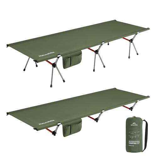 Image of Naturehike ArmyWild Folding Camping Cot, Height Adjustable Ultralight Backpacking Cot, Portable Camping Bed for Camping Hiking Travel Home