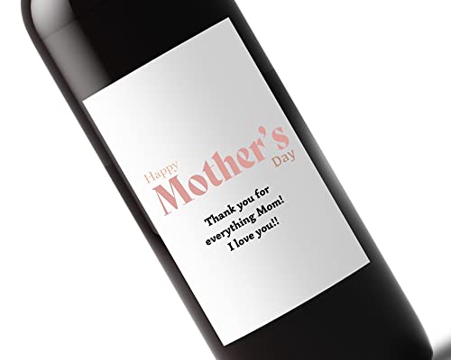 Custom Mother's Day Gift | Inexpensive Wine Label For Mom | Gift from Daughter | Mom Label | Pink Champagne Label for Mom |Gift From Husband