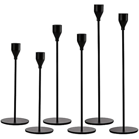 Suwimut Set of 6 Matte Black Candle Holders Cover