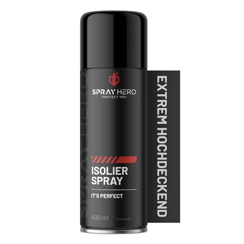 Sprayhero Isolierspray weiß 400ml Isolierfarbe Isolierweiß - extrem schnelle Trocknung & immense Deckkraft, greift Styropor nicht an - Absperrung von Wasserflecken, Nikotin, Bitumen, Asphalt SP.7 Sprayhero Isolierspray weiß 400ml Isolierfarbe Isolierweiß - extrem schnelle Trocknung & immense Deckkraft, greift Styropor nicht an - Absperrung von Wasserflecken, Nikotin, Bitumen, Asphalt SP.7