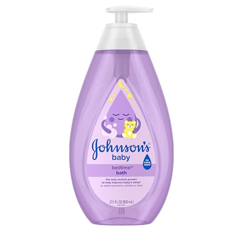 Image of Johnson's Bedtime Baby Bath with Soothing NaturalCalm Aromas, Hypoallergenic & Tear-Free Liquid Baby Bath Formula, No Parabens, Sulfates, Dyes, or Phthalates, 27.1 fl. oz