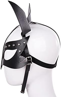 Miniatura 7 de Máscara de piel de zorro punk para mujer, máscara de gato de media cara, máscara de conejo para Halloween, cosplay, máscara de animal para adultos,