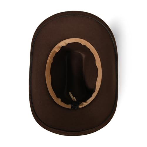 Image of Wide Brim Cowgirl Hat Men Large Wide Brim Cowboy Hats for Women with Buckle Belt Classic Cowboy Outfits
